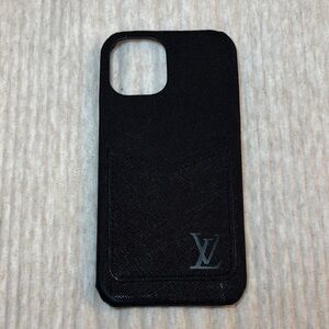 Louis Vuitton Black IPhone 12 Pro Max case with card holder